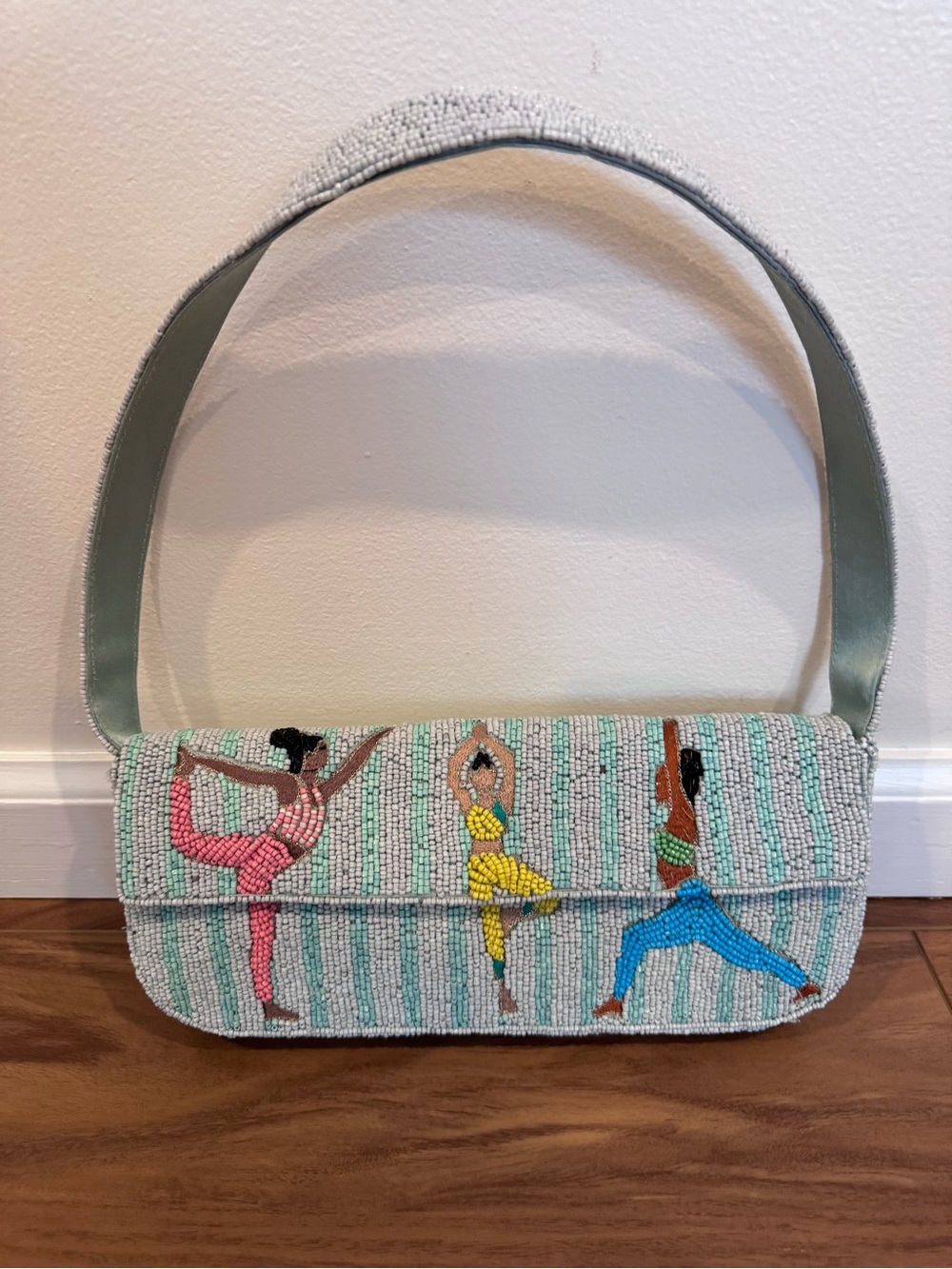 Beaded Yoga Namaste Shoulder Bag Made in India